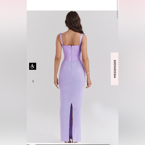House of Cb - BREEZE, ORCHID SATIN CORSET MAXI DRESS (XS) - Picture 2 of 6